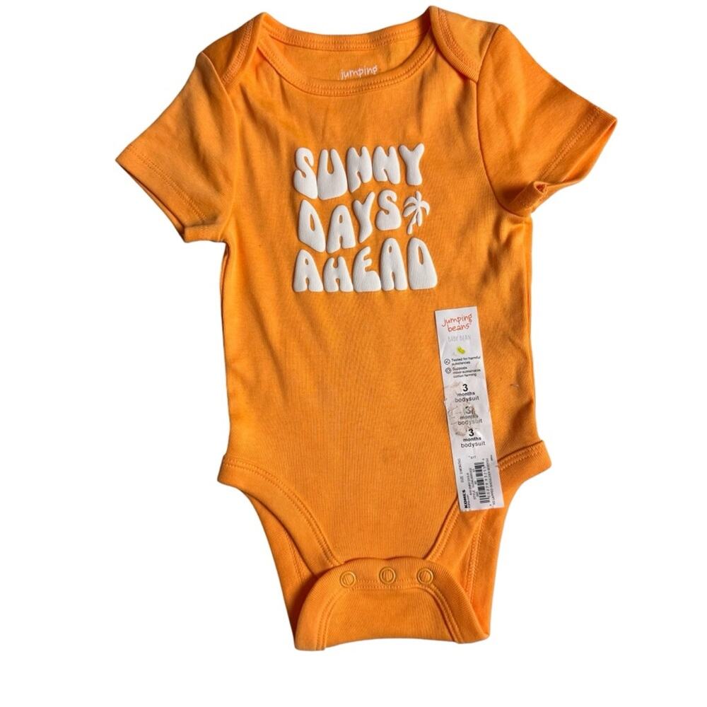 Jumping Beans Baby Bean Short Sleeve Crew Neck Graphic Snap Closure Sz 3M NWT